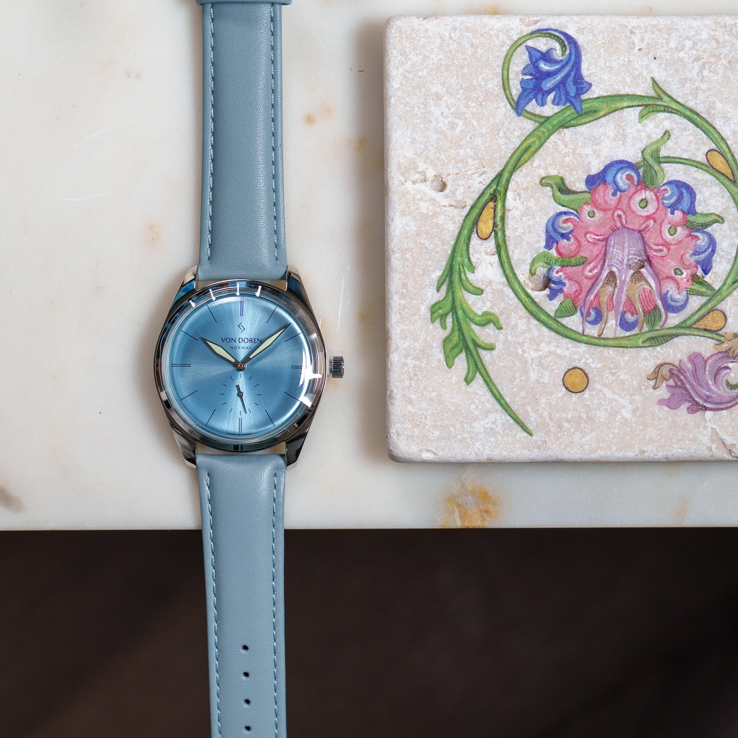 Von Doren Runde Dust Blue watch | Smiths Boutique