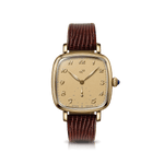 AV86 1954 Capri Vintage Cream/Gold 33mm ladies' hand-wound watch on brown lizard-grain leather strap