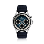 About Vintage 1564 Chronodate Automatic in Blue — textured blue dial, 39mm steel case