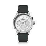 About Vintage 1564 Chronodate Automatic in White — textured white dial, 39mm steel case