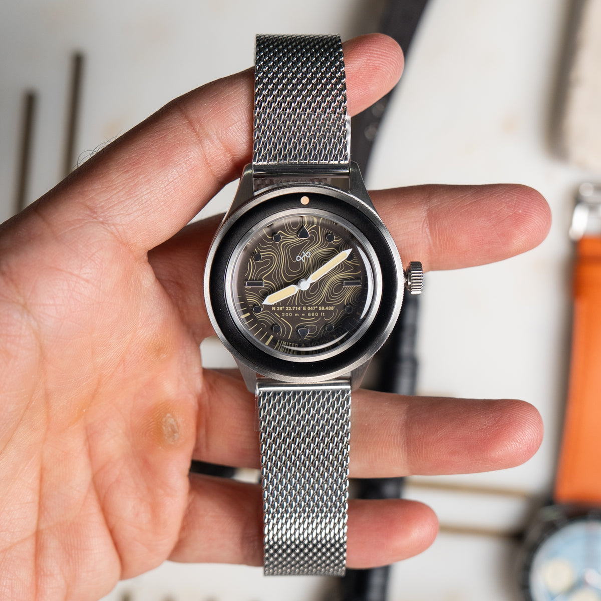 AV86 x STR Kashafa on a steel mesh bracelet — strap example | Smiths Boutique