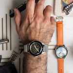 AV86 x STR Kashafa on a steel mesh bracelet, wrist shot — strap example | Smiths Boutique