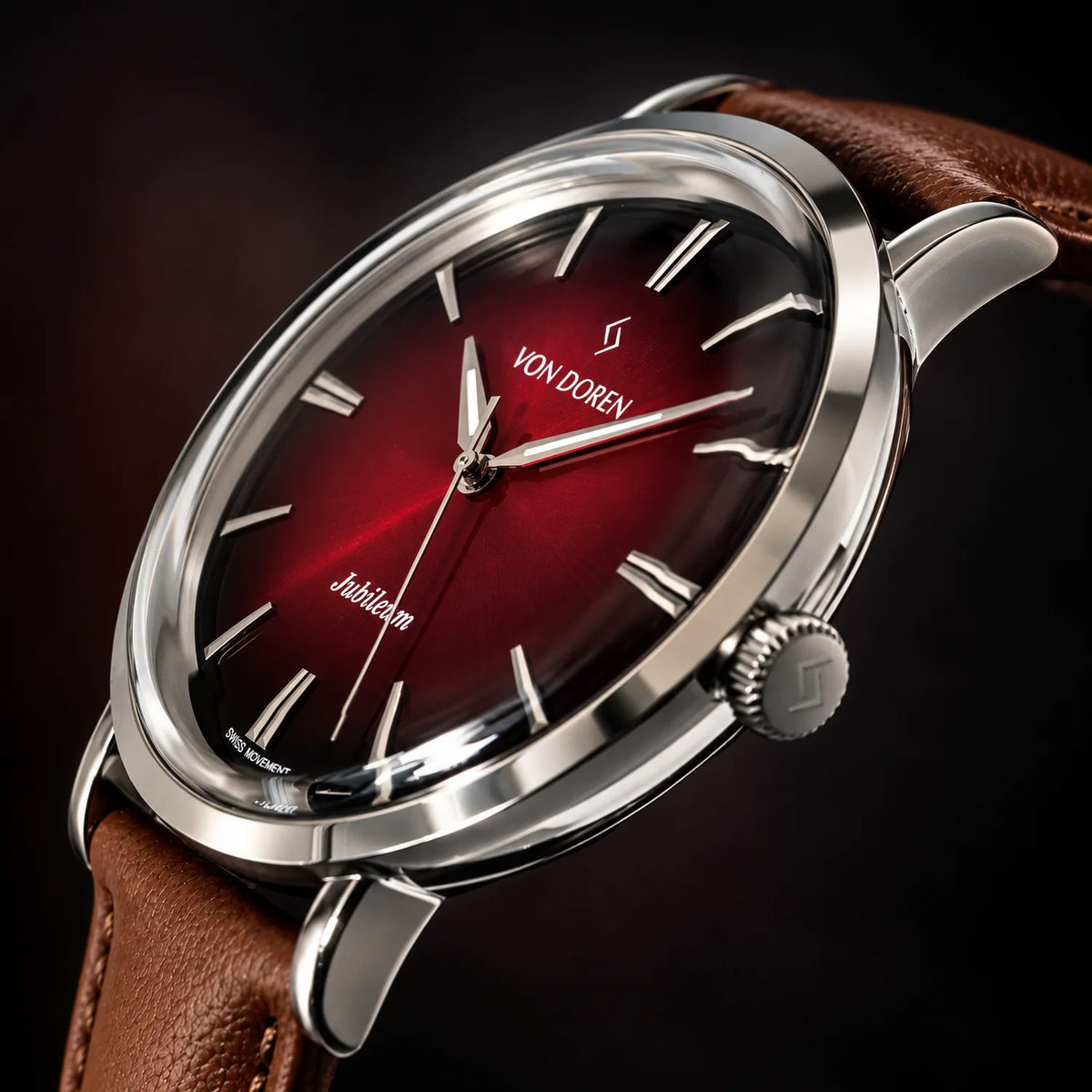 Von Doren Aksla Jubileum Ruby Red, Steel — side