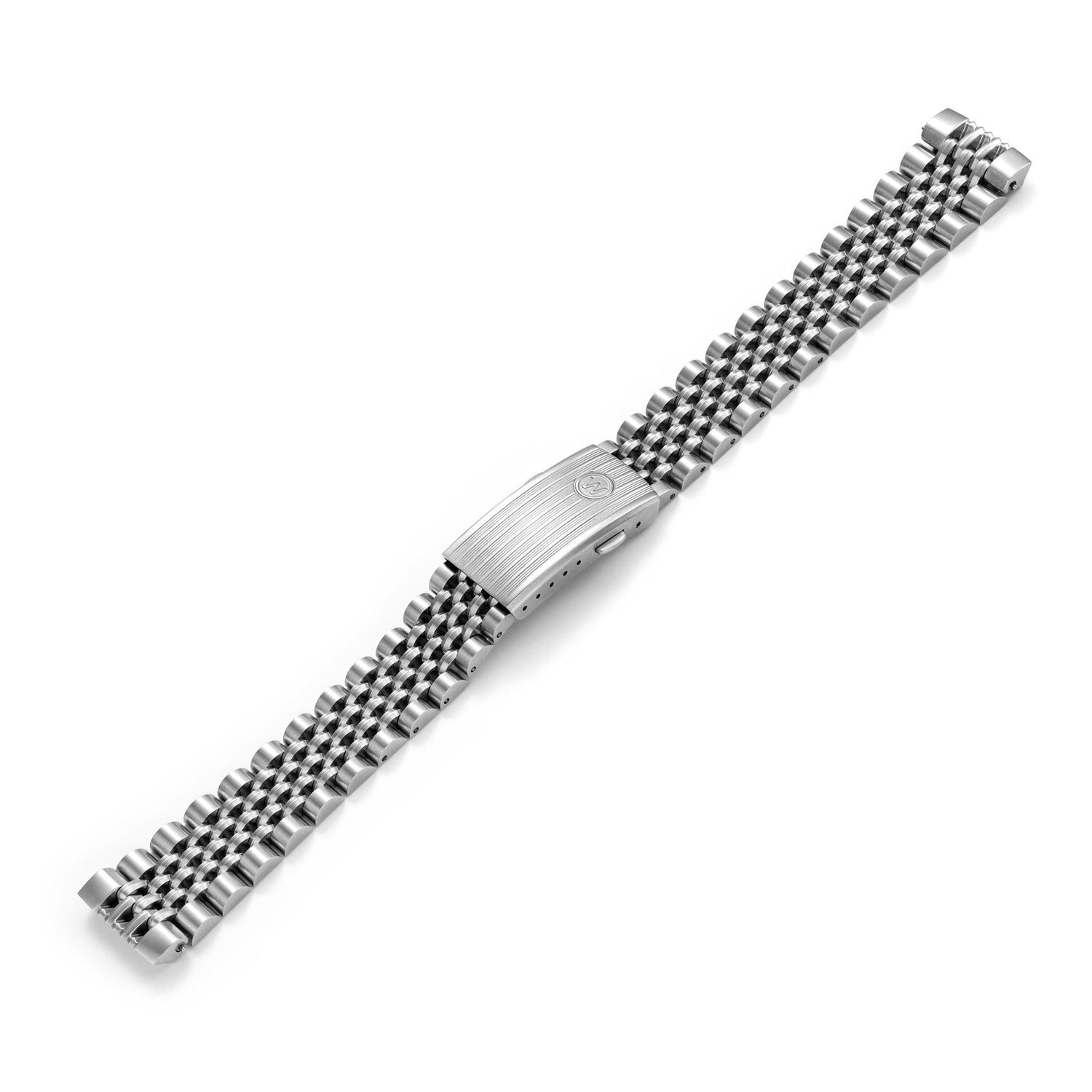 Wolbrook beads of rice steel watch bracelet 20mm front view