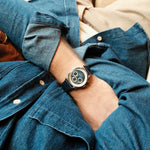 1564 Chronodate Automatic Blue — lifestyle wrist shot