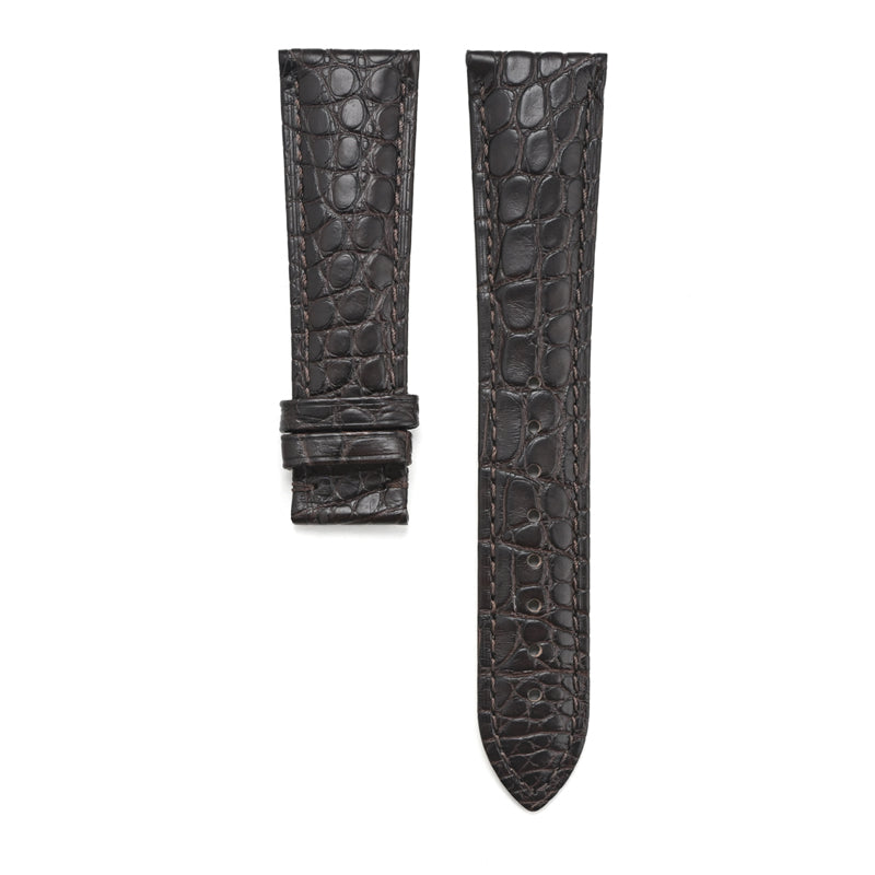 Lizard-grain brown leather watch strap | Smiths Boutique