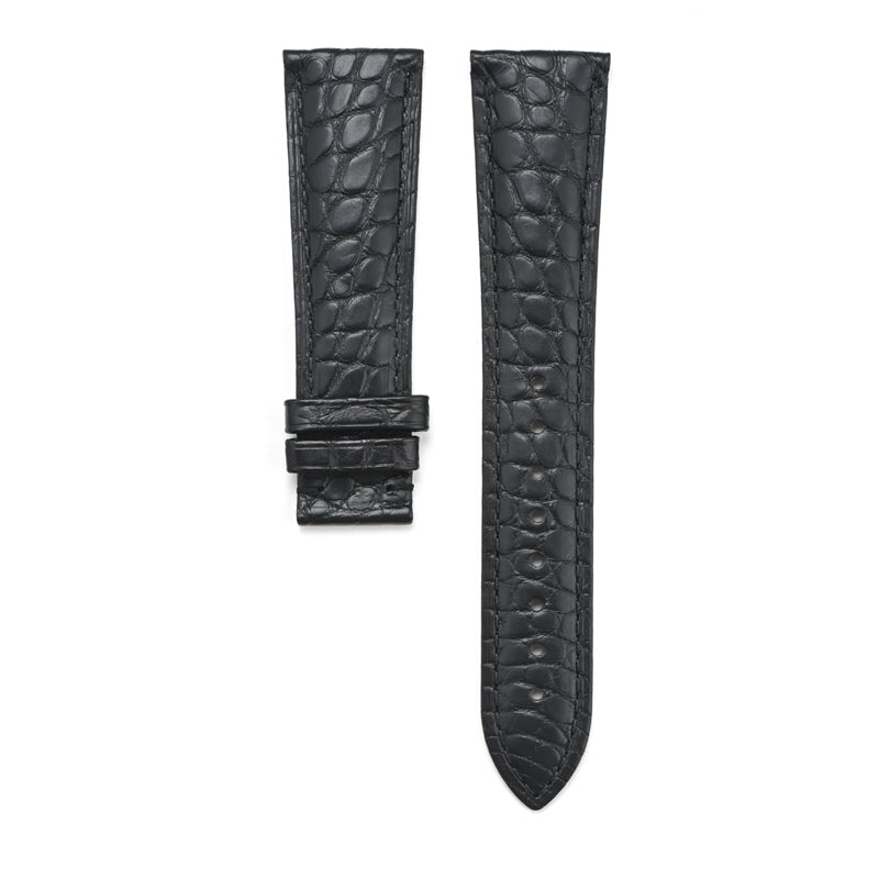 Lizard-grain black leather watch strap | Smiths Boutique