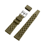 Wolbrook Military Green Tropic rubber strap back view