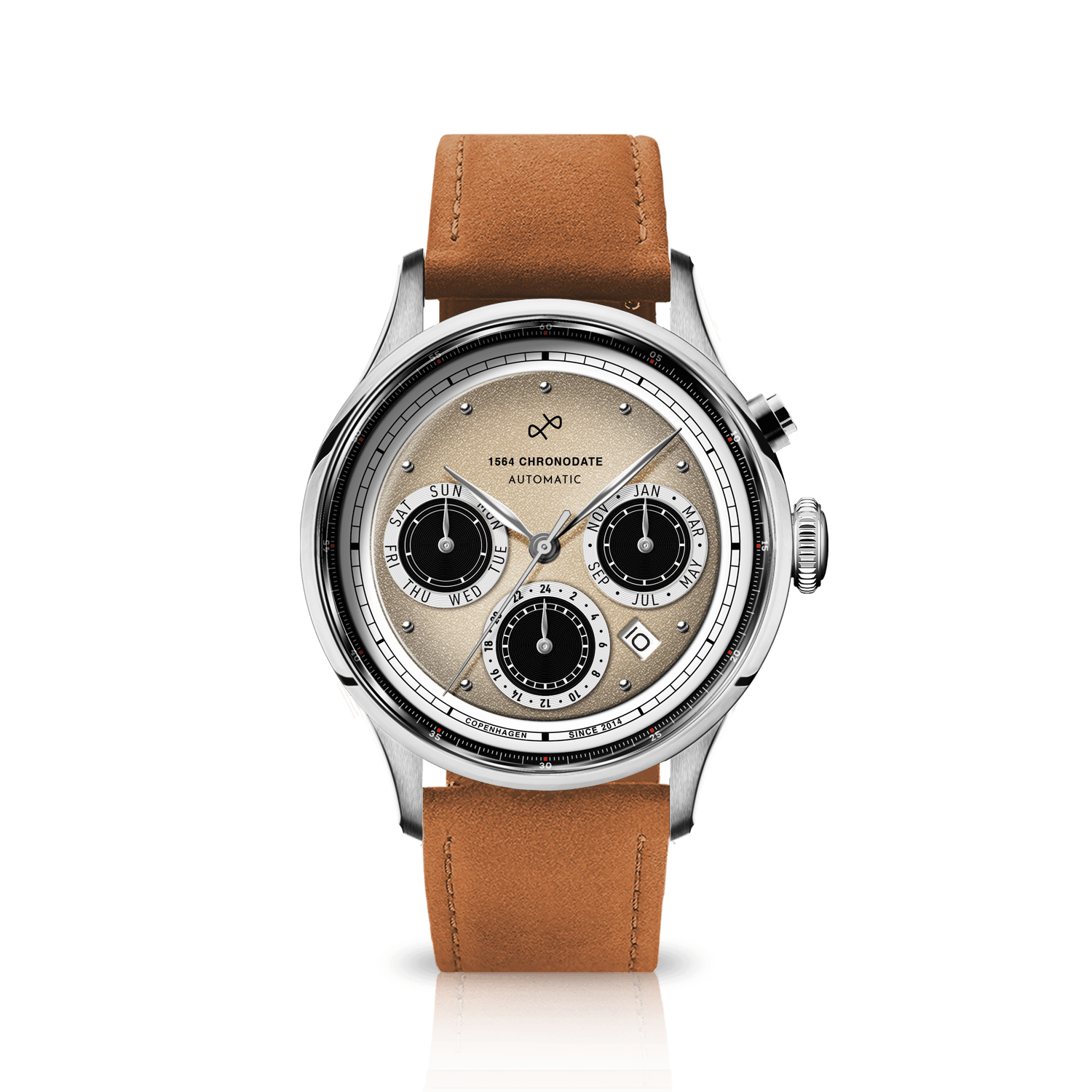 About Vintage 1564 Chronodate off-white watch | Smiths Boutique