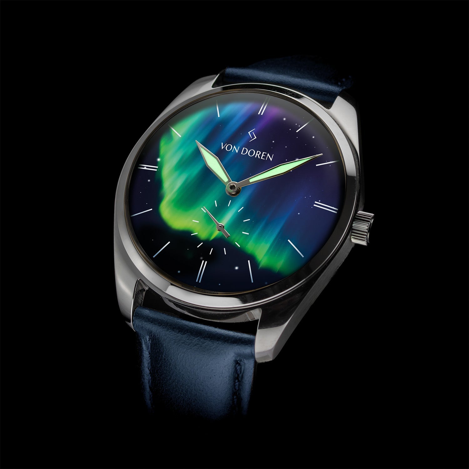 Runde Nordic Light — with dark blue leather strap