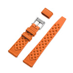Wolbrook Orange Tropic rubber strap back view