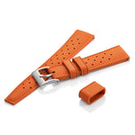 Wolbrook Orange Tropic rubber strap side view