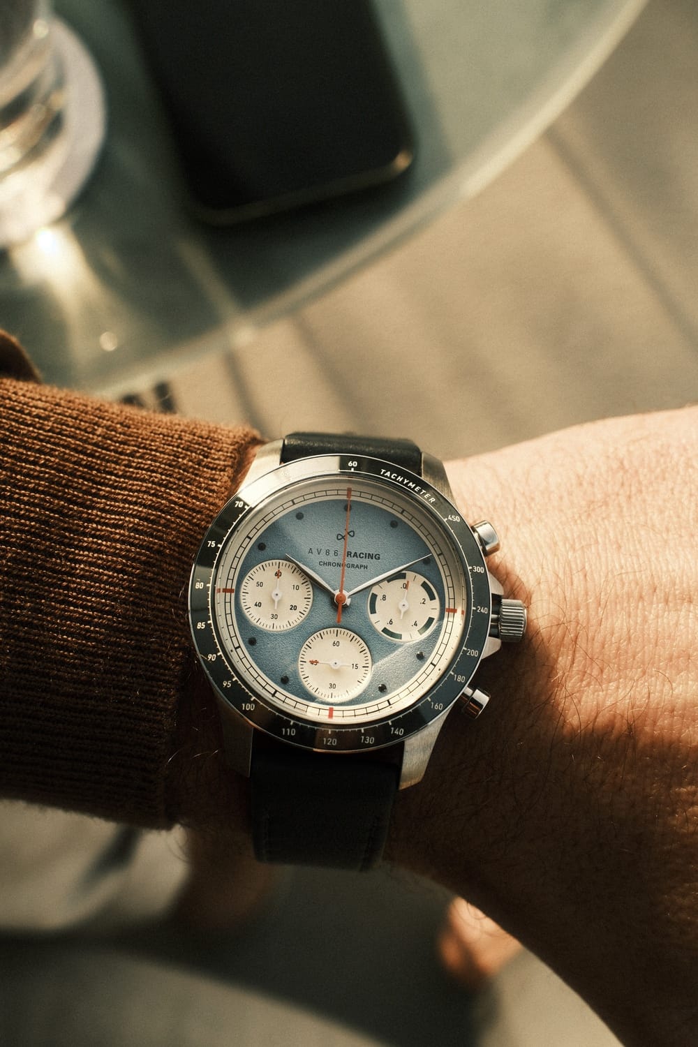 1960 Racing Chronograph Sky Blue lifestyle