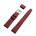 Wolbrook Dark Red Tropic rubber strap with steel buckle