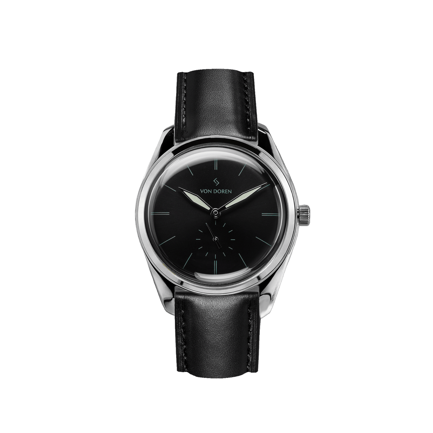 Von Doren Runde Black Steel — all-black case and dial