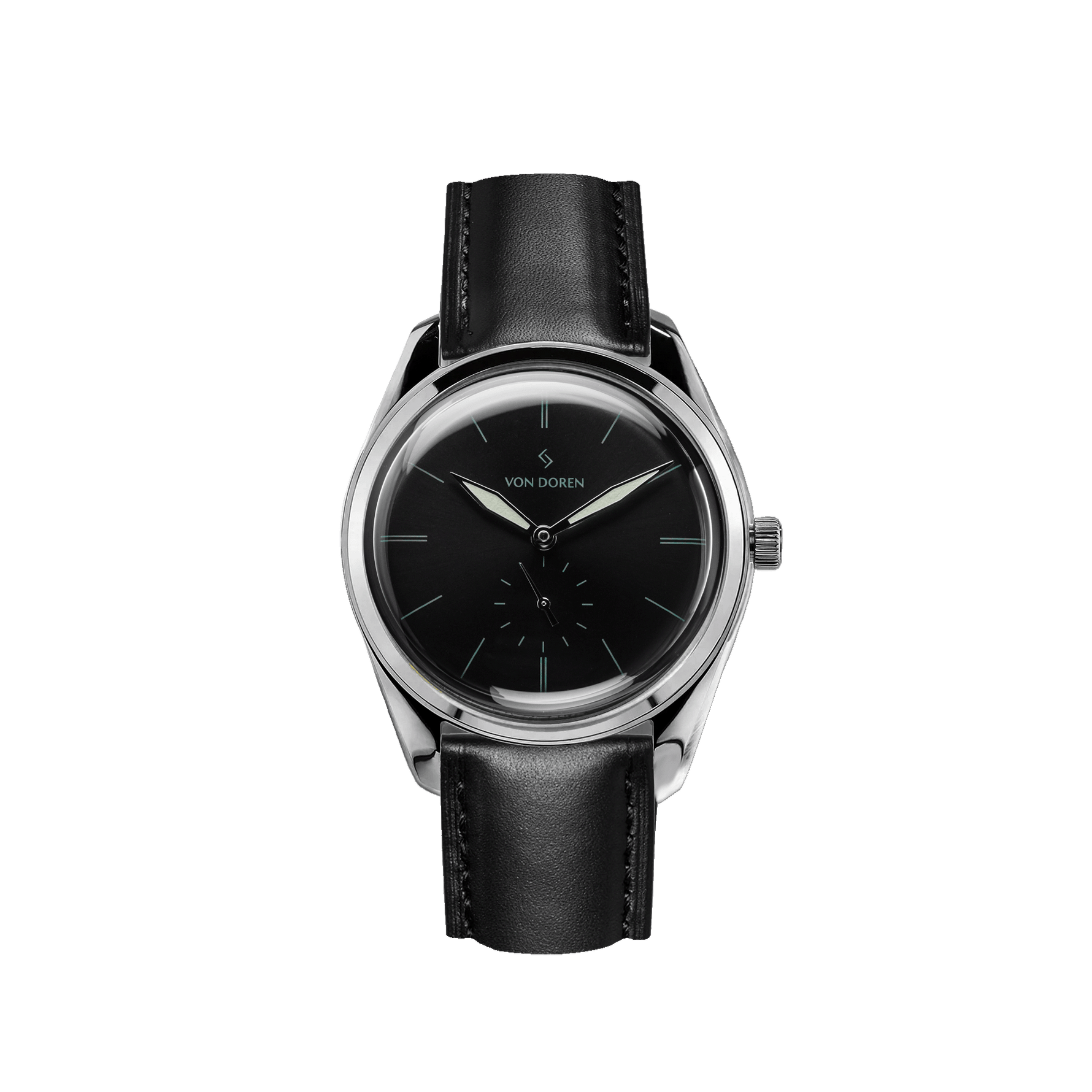 Von Doren Runde Black Steel — all-black case and dial