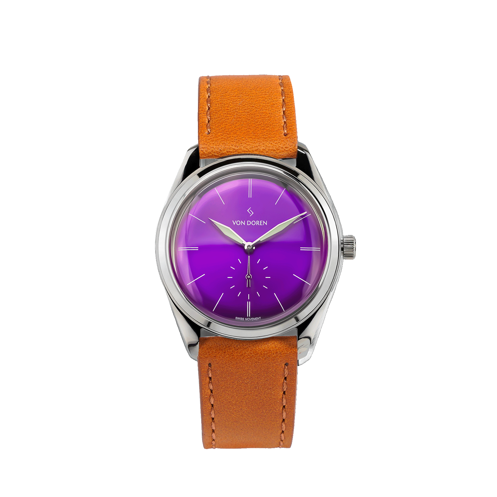 Von Doren Runde Purple — purple sunburst dial