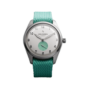 Von Doren Runde Candy Sugar — white dial with mint subdial