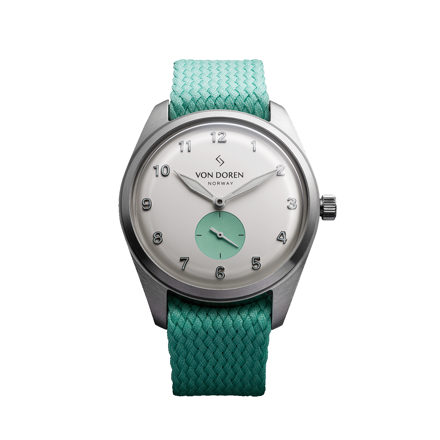 Von Doren Runde Candy Sugar — white dial with mint subdial