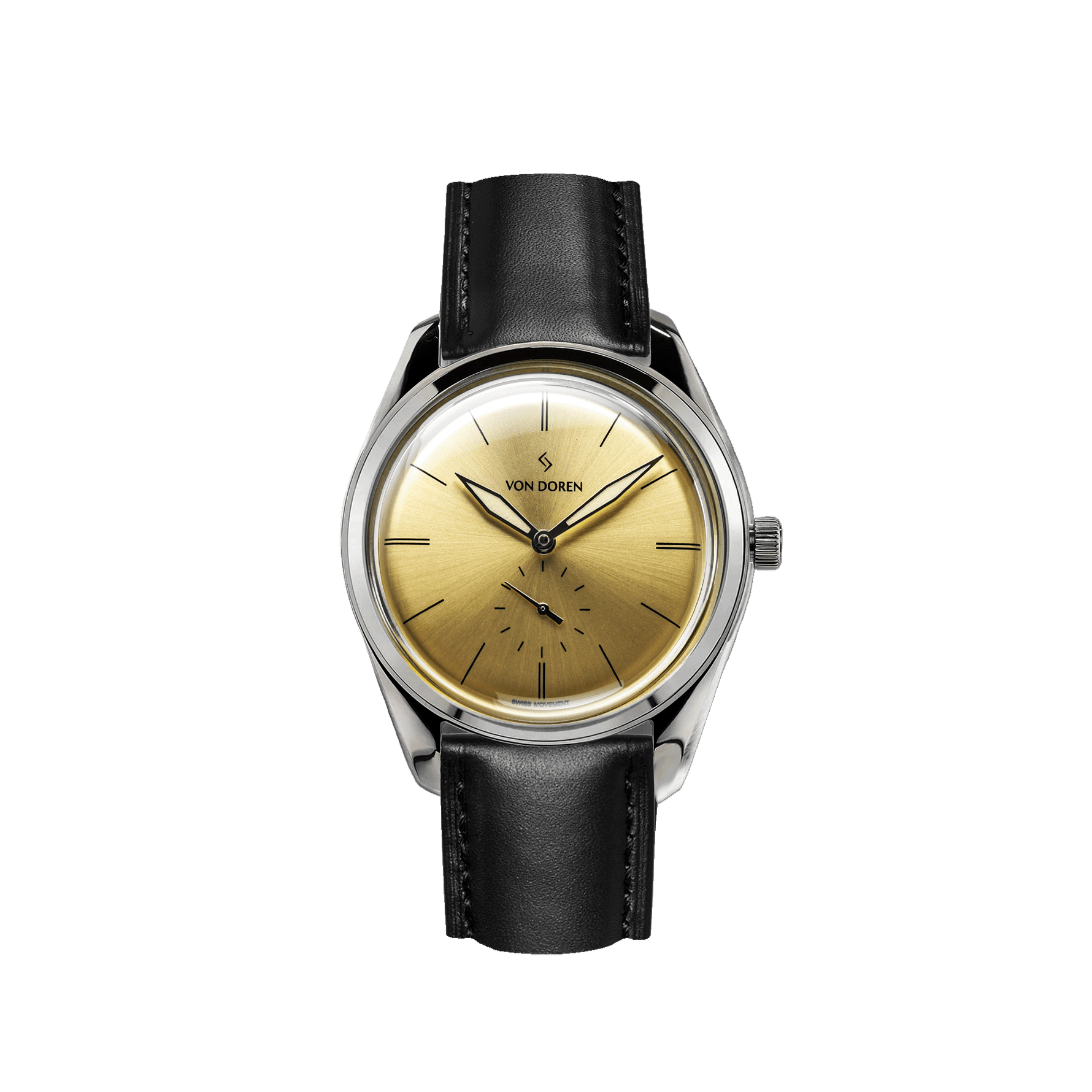 Von Doren Runde Gold — gold dial with stainless steel case