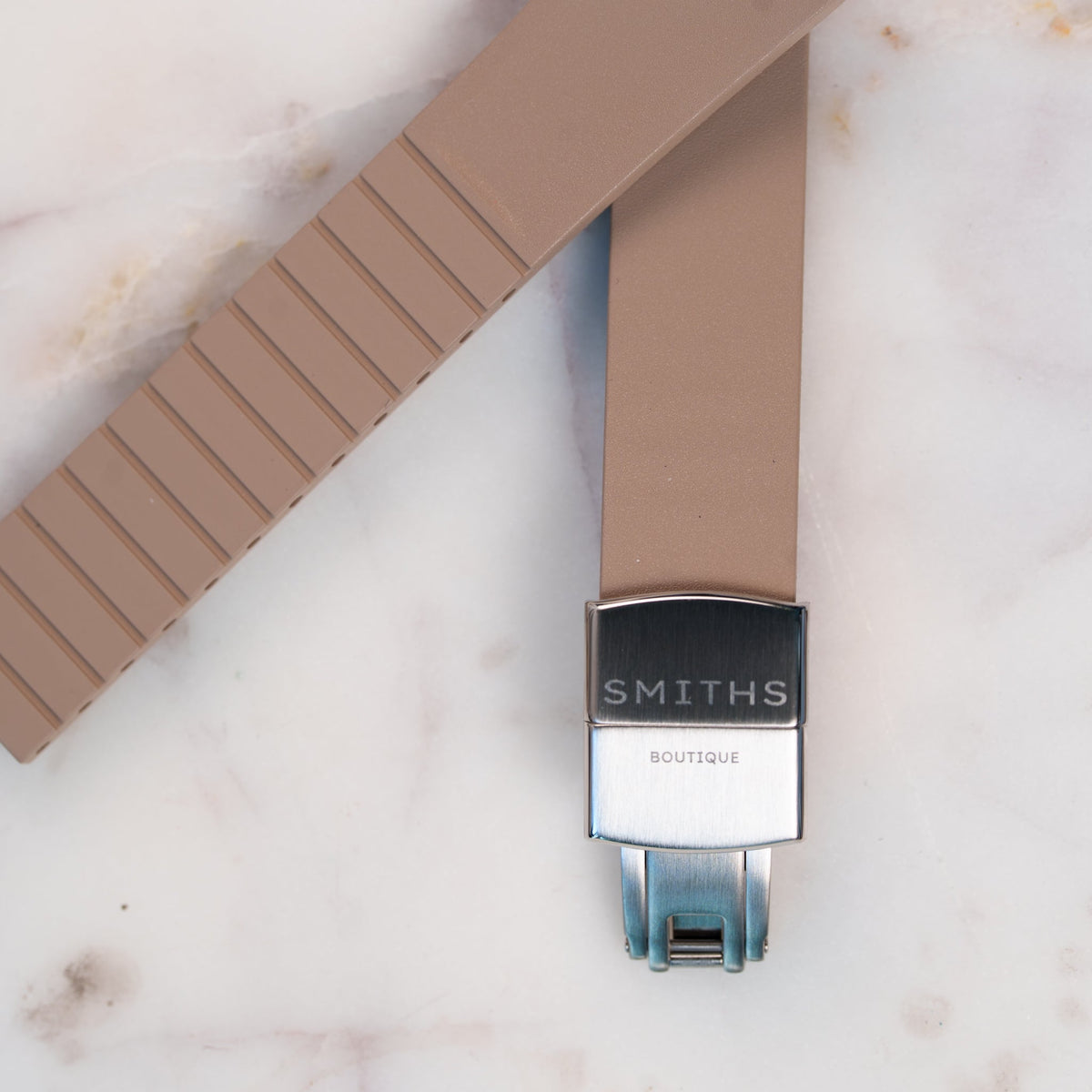 The Smiths Five curved FKM strap — Warm Taupe | Smiths Boutique