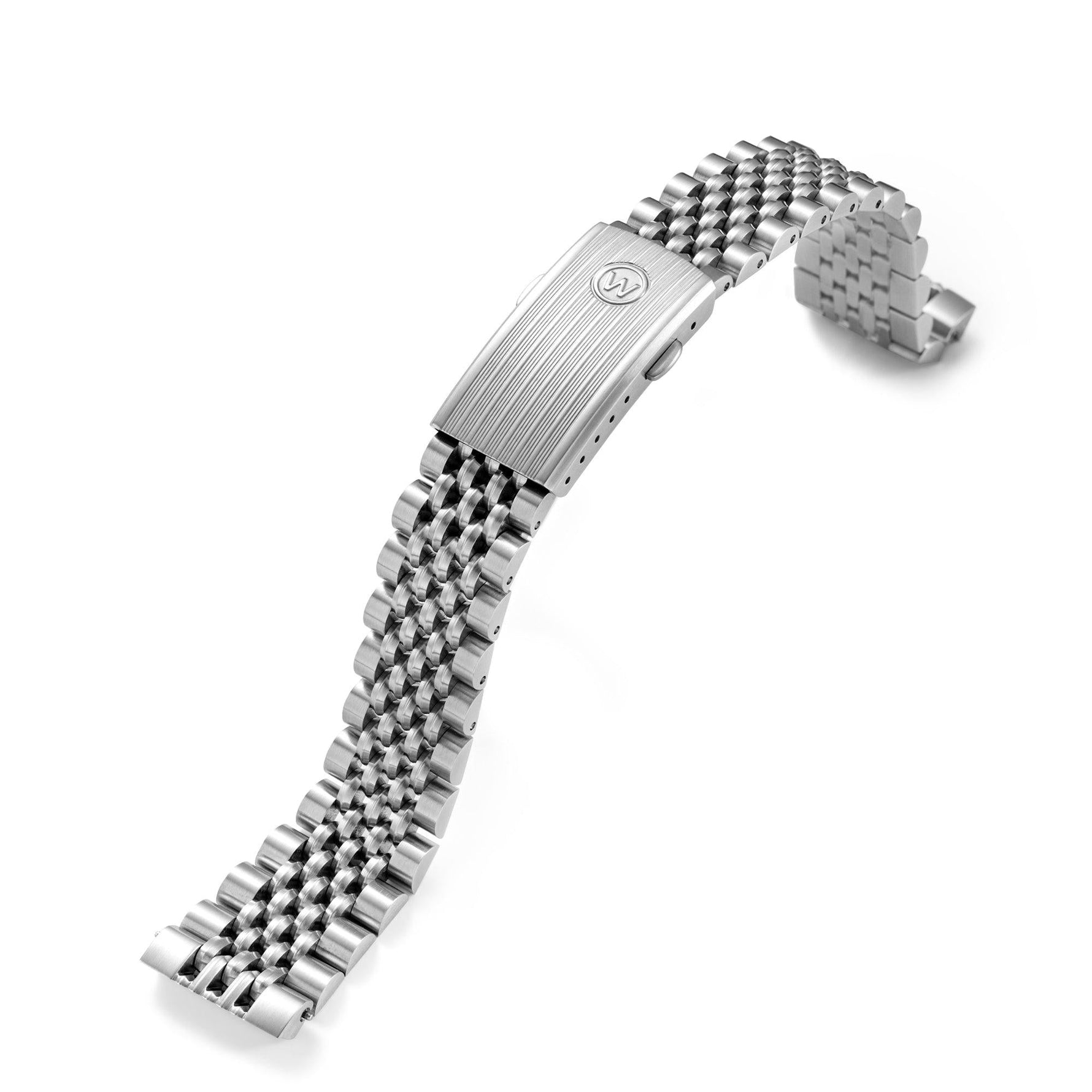 Wolbrook beads of rice steel bracelet rolled view