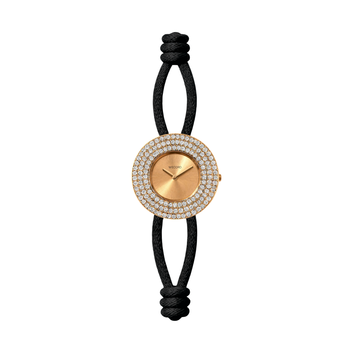 Golden Soho Pavé Watch — Black | Wecord London