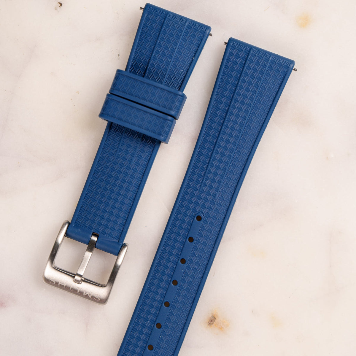 Waffle FKM Rubber Strap — Navy Blue | Smiths Straps