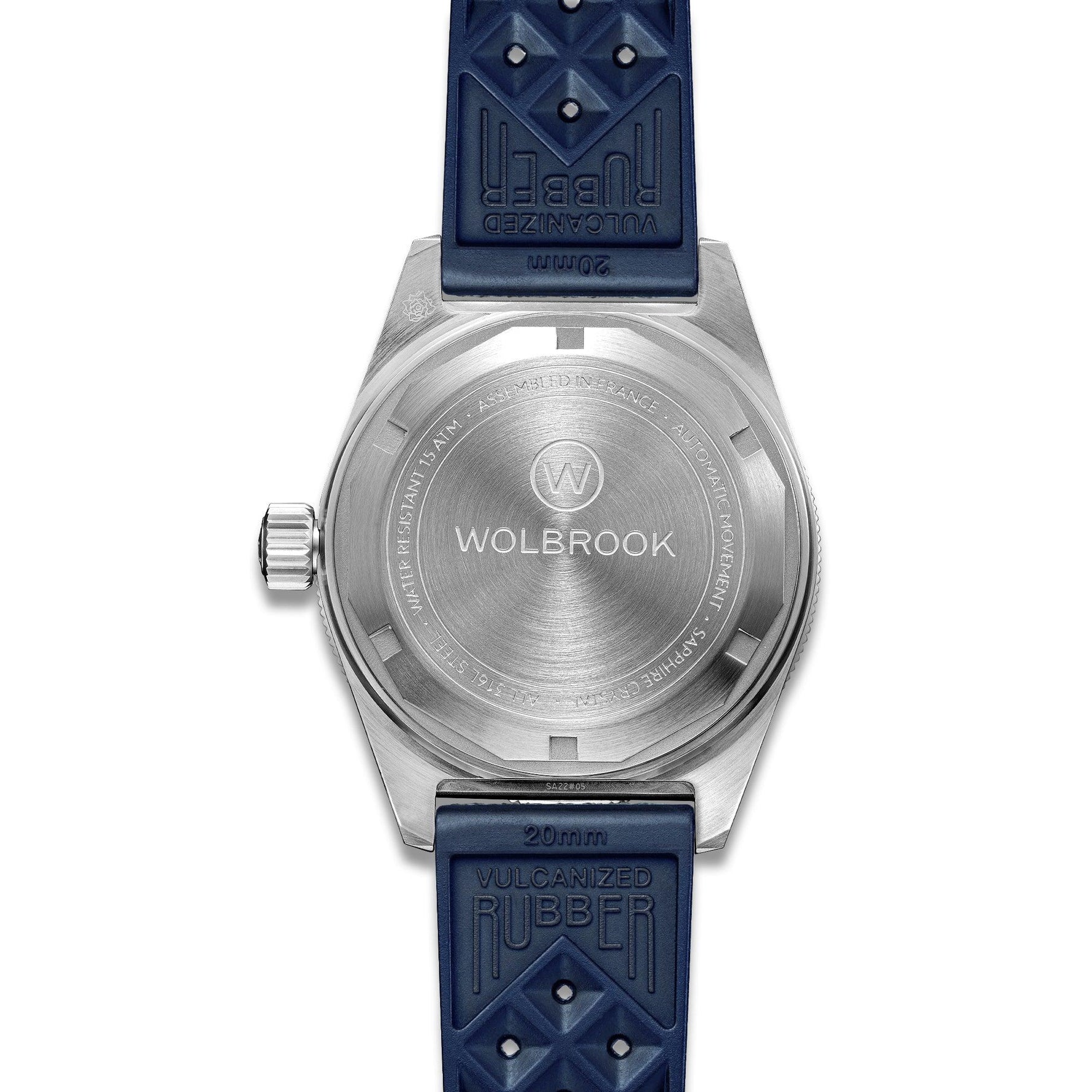 Wolbrook Skindiver Automatic blue screw-down caseback