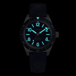 Wolbrook Skindiver Automatic blue dial BGW9 Super-LumiNova detail