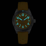 Wolbrook Skindiver Automatic yellow dial lume shot