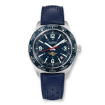 Wolbrook Skindiver WT Aéro-Club de France blue dial on blue Tropic rubber strap